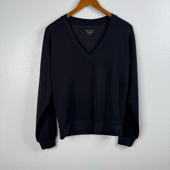 Athleta Seasoft V-Neck Sweatshirt Size Xsmall - Picture 3 of 7